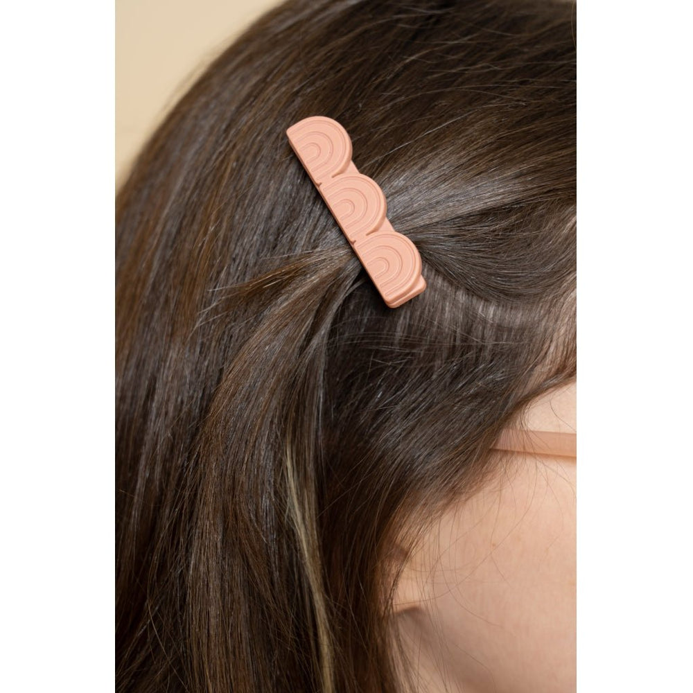 GRECH & CO plaukų segtukų rinkinys Tri Rainbow Bar – CORAL ROUGE - Summer Boutique - GR-23Rbarclip-03