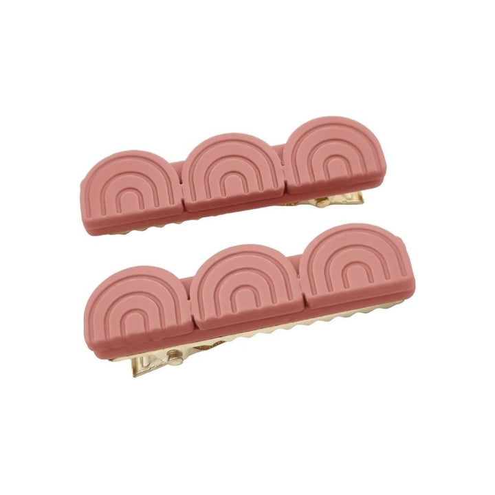 GRECH & CO plaukų segtukų rinkinys Tri Rainbow Bar – CORAL ROUGE - Summer Boutique - GR-23Rbarclip-03