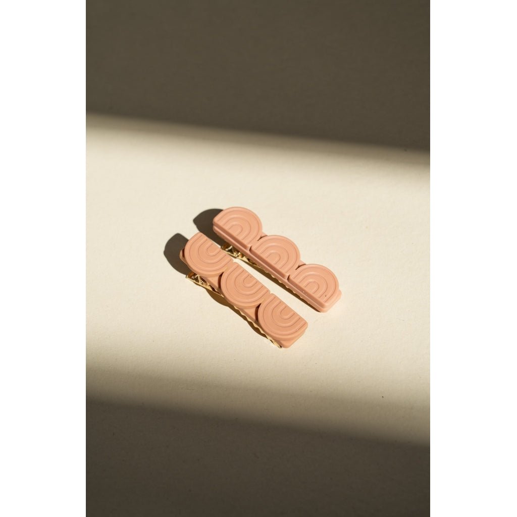 GRECH & CO plaukų segtukų rinkinys Tri Rainbow Bar – CORAL ROUGE - Summer Boutique - GR-23Rbarclip-03