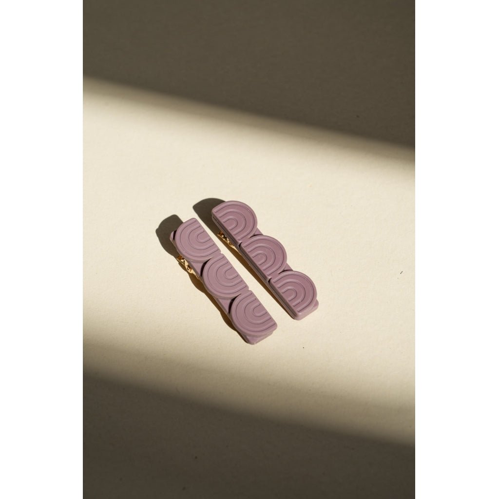 GRECH & CO plaukų segtukų rinkinys Tri Rainbow Bar – MAUVE ROSE - Summer Boutique - GR-23Rbarclip-07