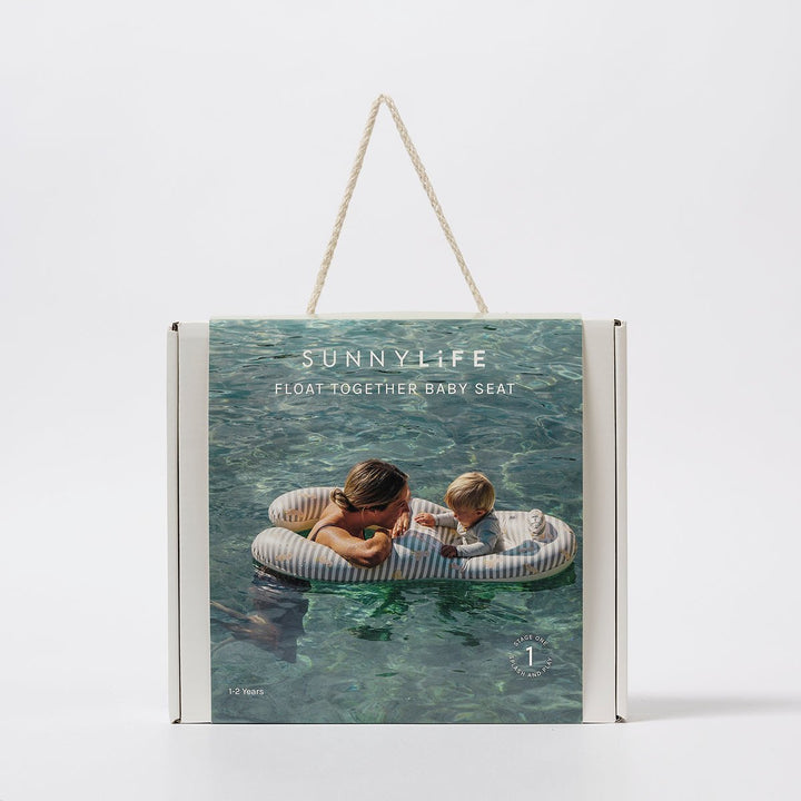 SUNNYLiFE dvigubas pripučiamas plaukimo ratas – DUCK SAGE STRIPE - Summer Boutique - S5FBSGREU