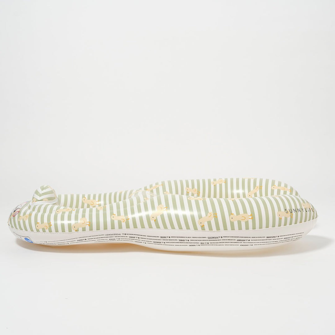 SUNNYLiFE dvigubas pripučiamas plaukimo ratas – DUCK SAGE STRIPE - Summer Boutique - S5FBSGREU