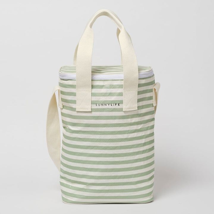 SUNNYLiFE gėrimų šaltkrepšis – LA PALMA SAGE STRIPE - Summer Boutique - S51NTCWS