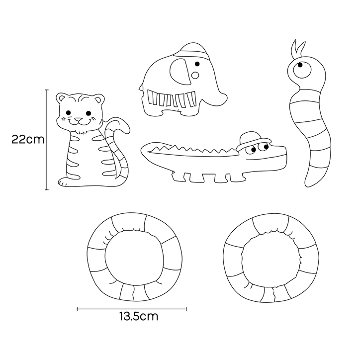 SUNNYLiFE nardymo žaislai – JUNGLE MULTI SET OF 6 - Summer Boutique - S61DBJUN