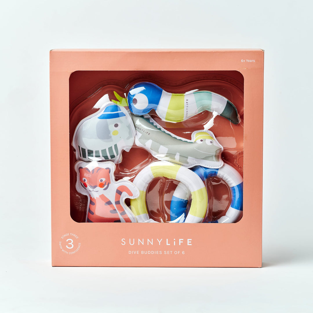 SUNNYLiFE nardymo žaislai – JUNGLE MULTI SET OF 6 - Summer Boutique - S61DBJUN