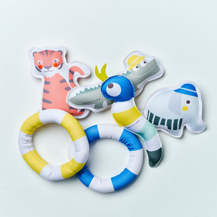 SUNNYLiFE nardymo žaislai – JUNGLE MULTI SET OF 6 - Summer Boutique - S61DBJUN