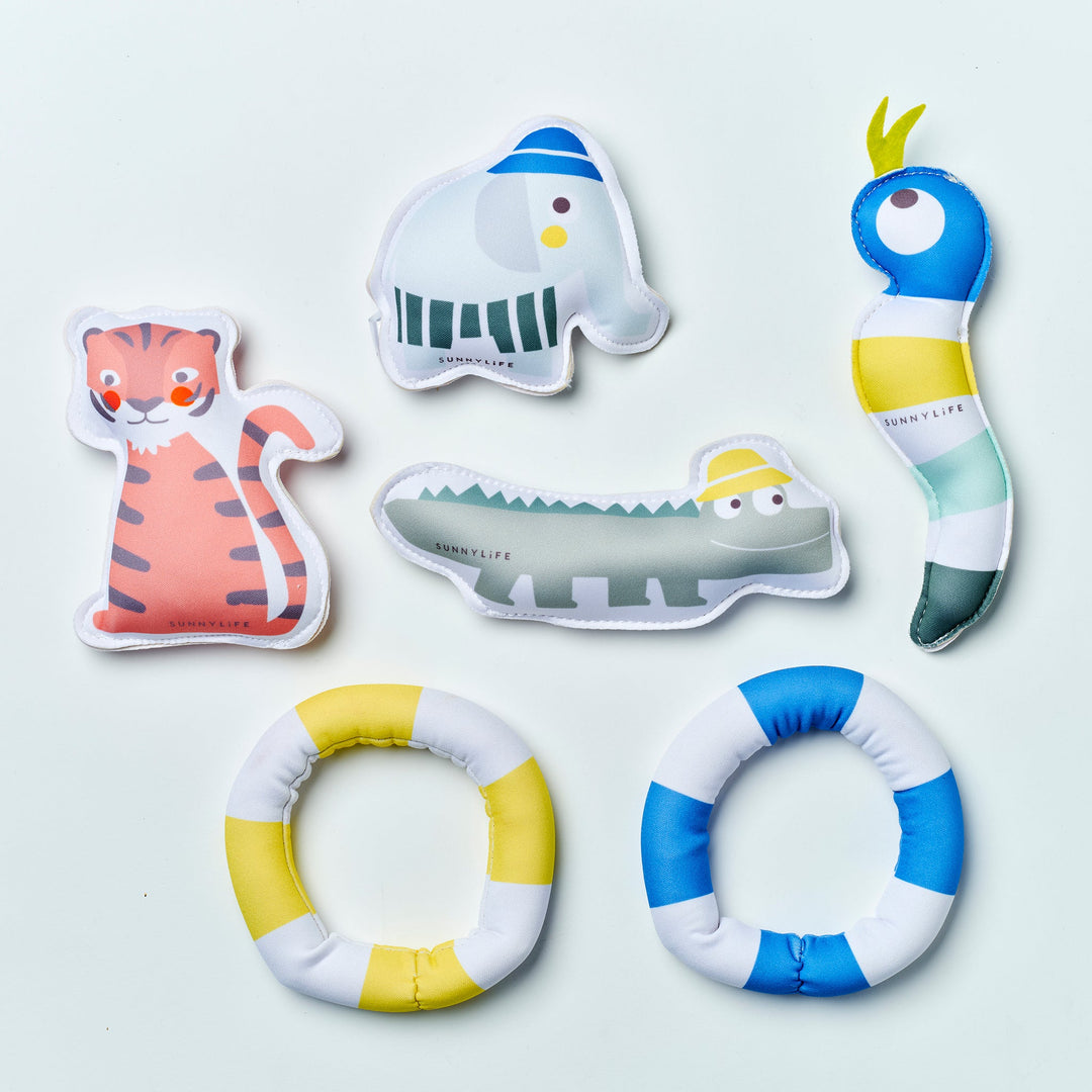 SUNNYLiFE nardymo žaislai – JUNGLE MULTI SET OF 6 - Summer Boutique - S61DBJUN