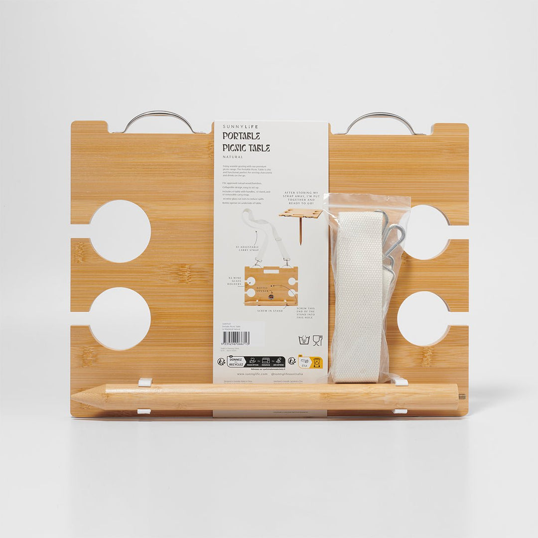 SUNNYLiFE nešiojamas pikniko stalelis – LE WEEKEND NATURAL - Summer Boutique - S41BTNAT