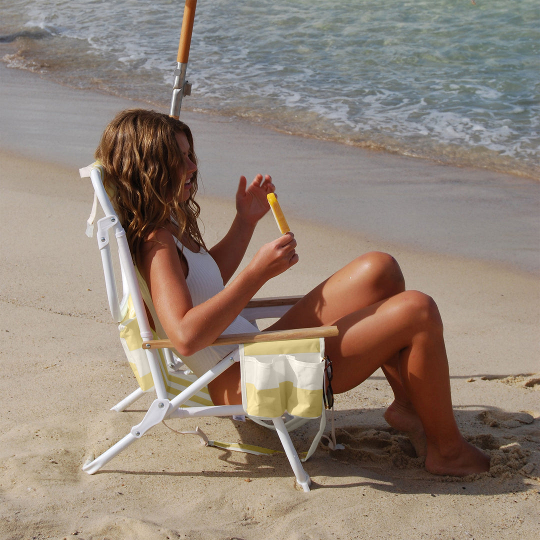 SUNNYLiFE paplūdimio kėdė Deluxe – LA MER LIMON STRIPE - Summer Boutique - S61DBCLS