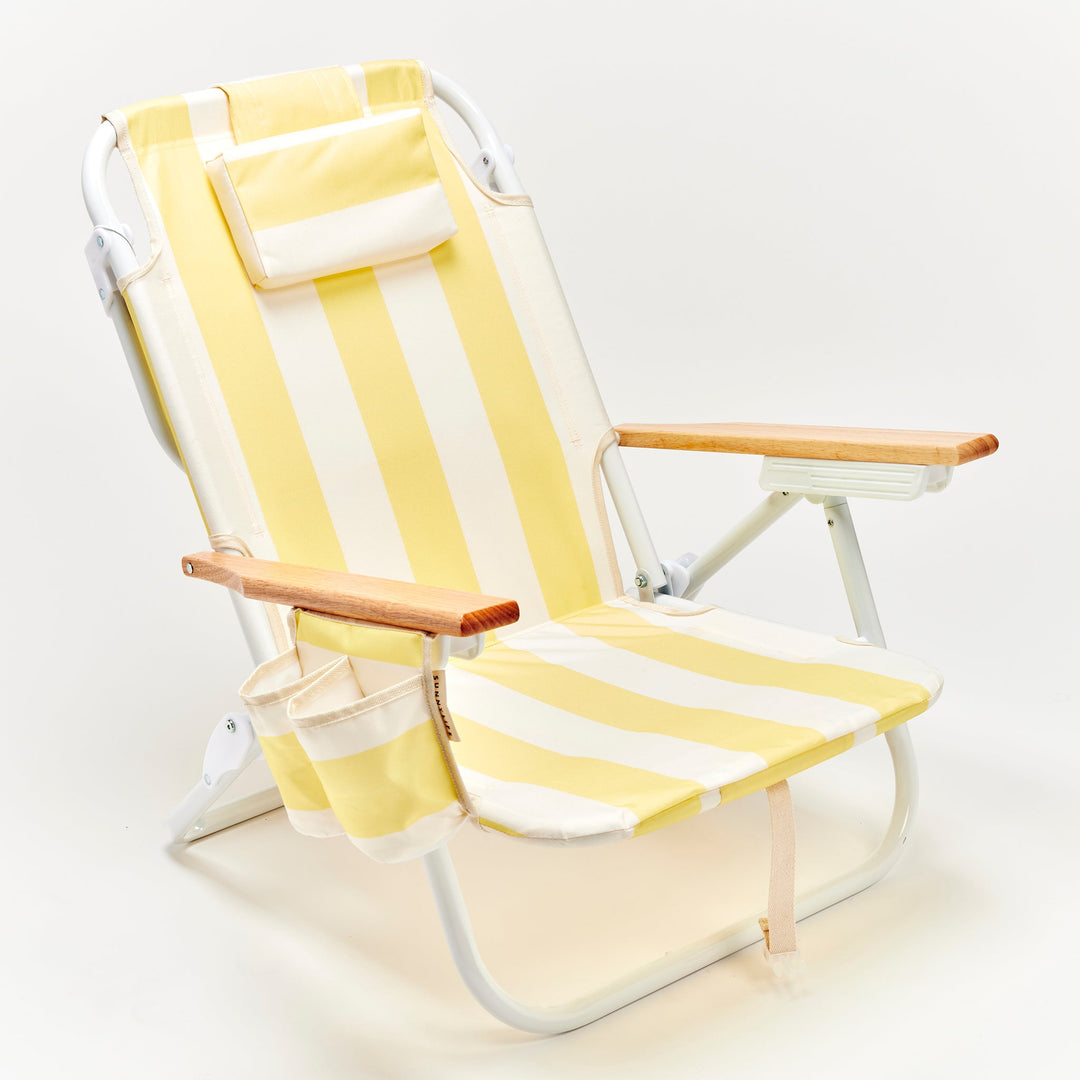 SUNNYLiFE paplūdimio kėdė Deluxe – LA MER LIMON STRIPE - Summer Boutique - S61DBCLS