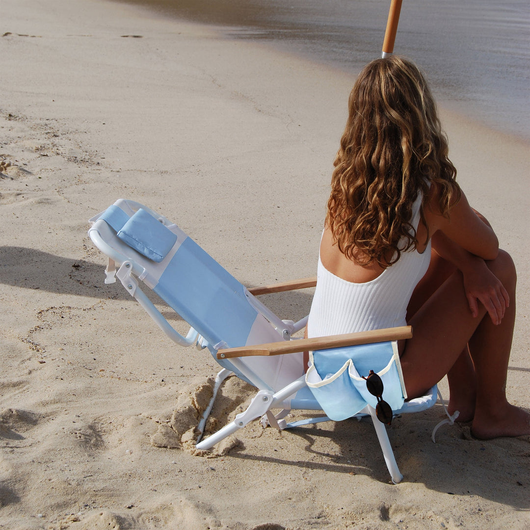 SUNNYLiFE paplūdimio kėdė Deluxe – LA MER MED BLUE BLOCK - Summer Boutique - S61DBCMB