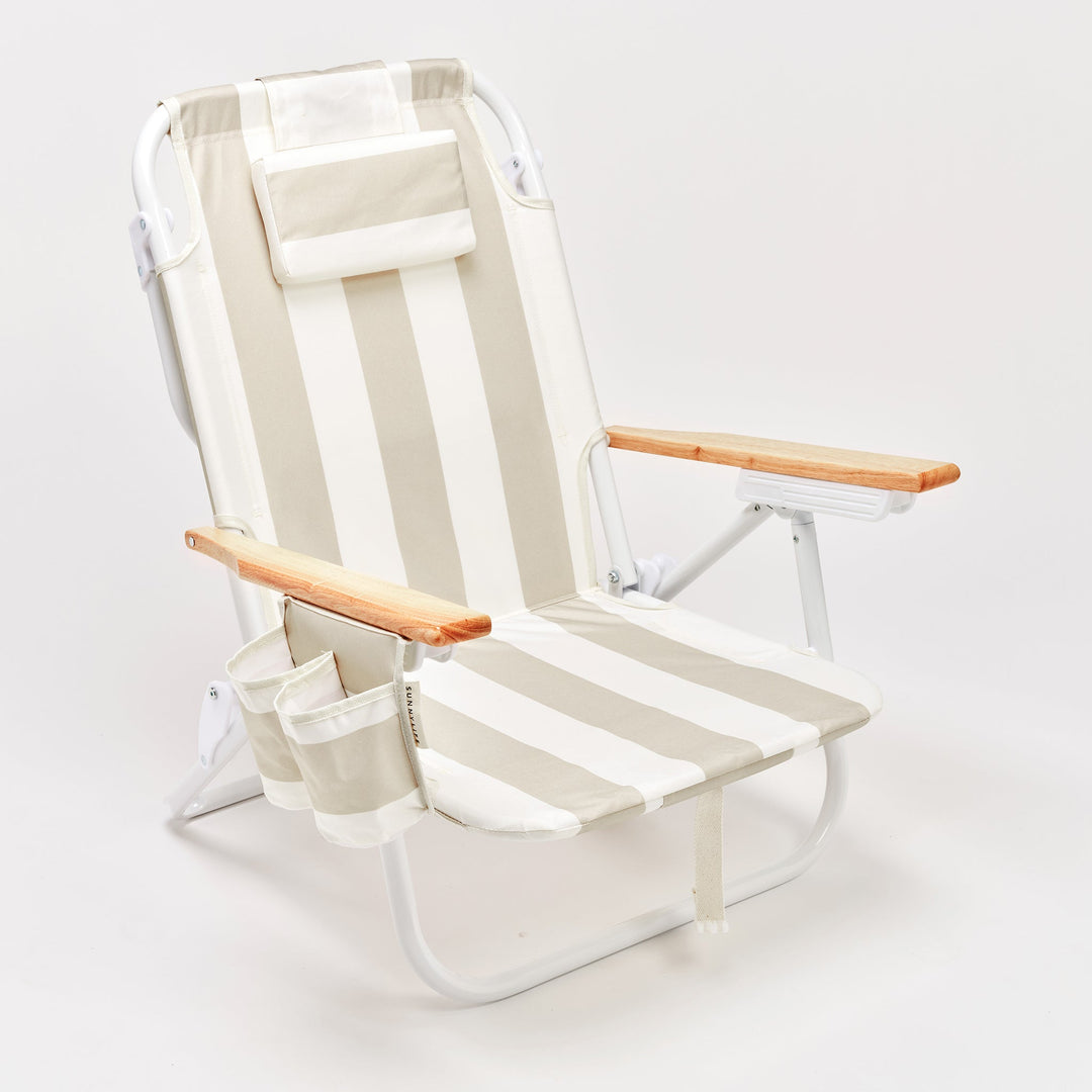 SUNNYLiFE paplūdimio kėdė Deluxe – OYSTER STRIPE - Summer Boutique - S61DBCOS