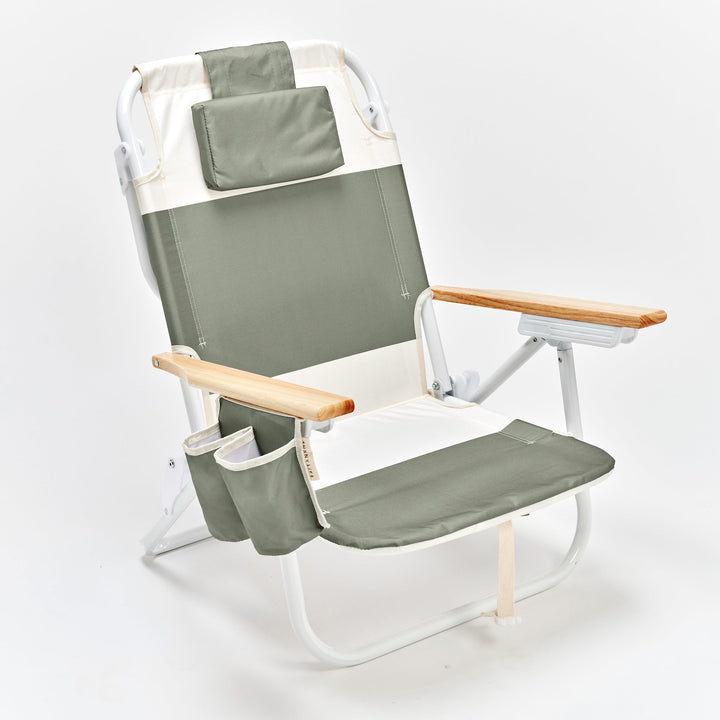 SUNNYLiFE paplūdimio kėdė Deluxe – SEAGRASS SAGE BLOCK - Summer Boutique - S61DBCSS