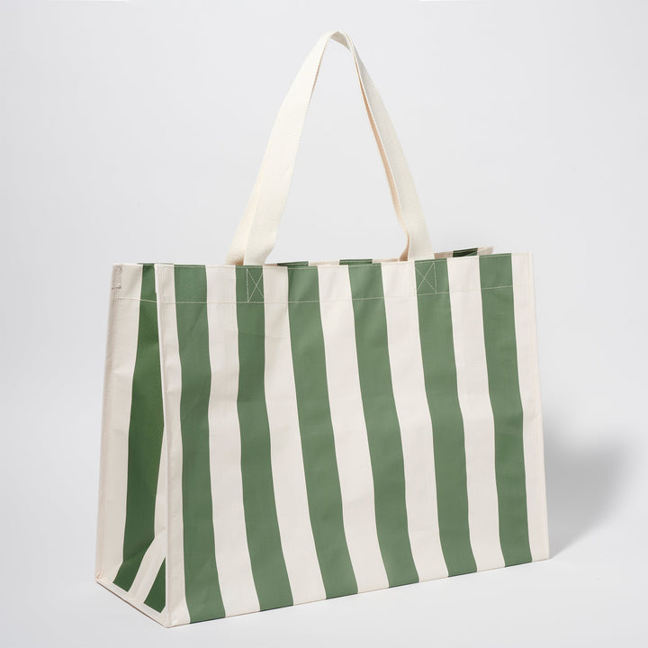 SUNNYLiFE paplūdimio krepšys – THE VACAY OLIVE STRIPE - Summer Boutique - S41BBOLI