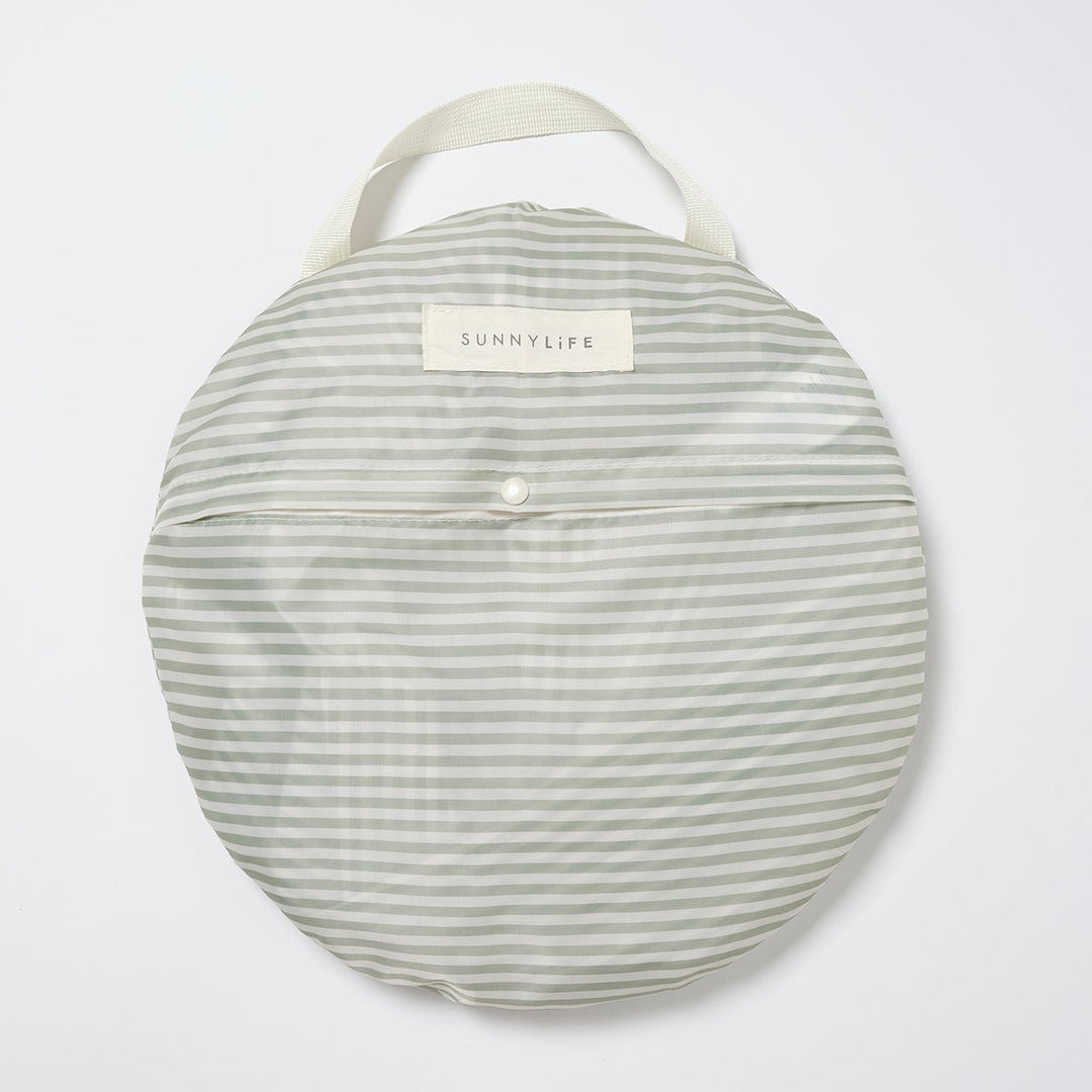 SUNNYLiFE paplūdimio pledas su stogeliu – LA PALMA SAGE STRIPE - Summer Boutique - S51SSHCR