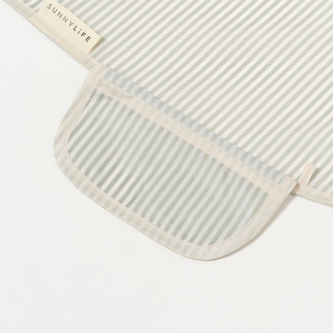 SUNNYLiFE paplūdimio pledas su stogeliu – LA PALMA SAGE STRIPE - Summer Boutique - S51SSHCR