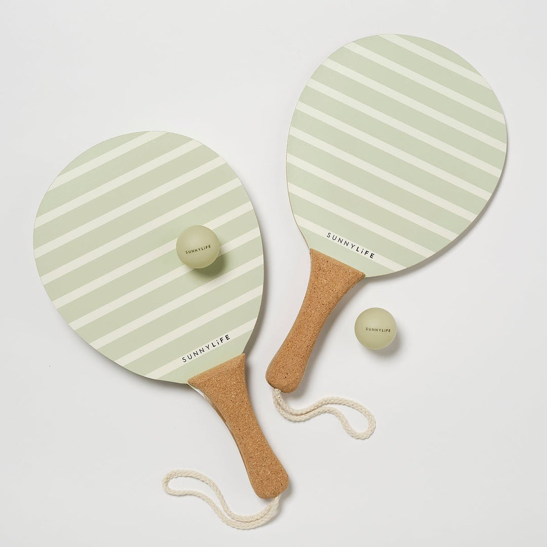 SUNNYLiFE paplūdimio raketės – LA PALMA SAGE STRIPE - Summer Boutique - S51VBPBS