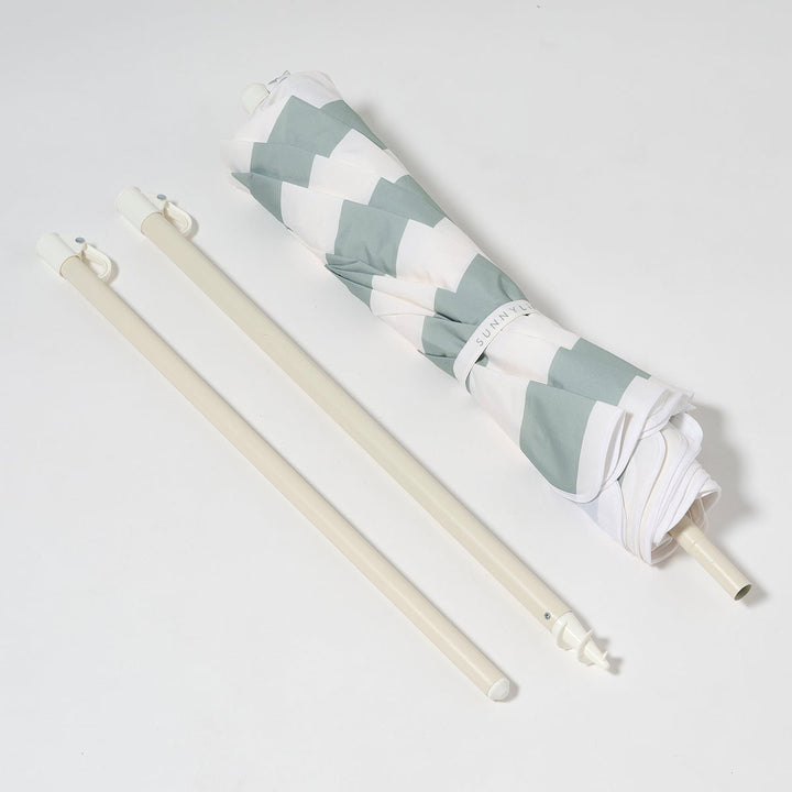 SUNNYLiFE paplūdimio skėtis nuo saulės – LA PALMA SAGE STRIPE - Summer Boutique - S51CBUSS