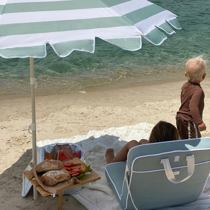 SUNNYLiFE paplūdimio skėtis nuo saulės – LA PALMA SAGE STRIPE - Summer Boutique - S51CBUSS