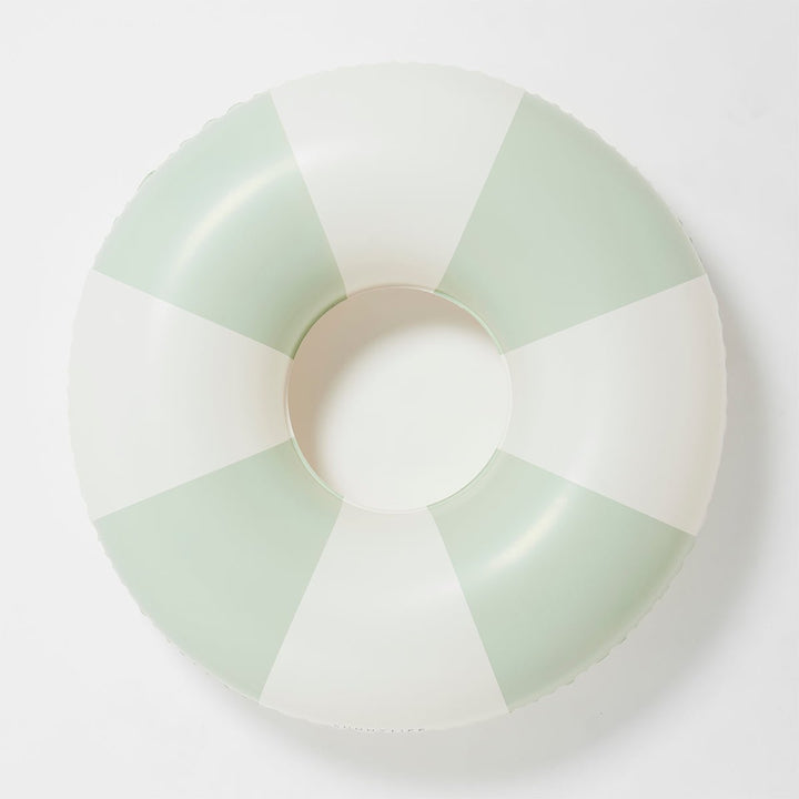 SUNNYLiFE plaukimo ratas – THE VACAY SOFT OLIVE STRIPE - Summer Boutique - S41PRGRN