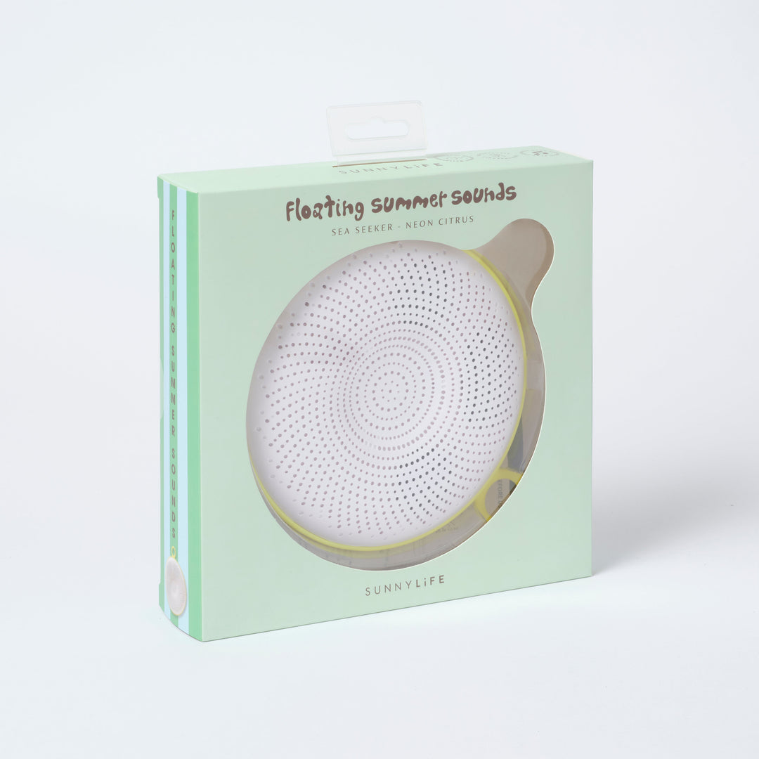 SUNNYLiFE plaukiojanti nešiojama Bluetooth garso kolonėlė – SEA SEEKER NEON CITRUS - Summer Boutique - S3MSPKSS