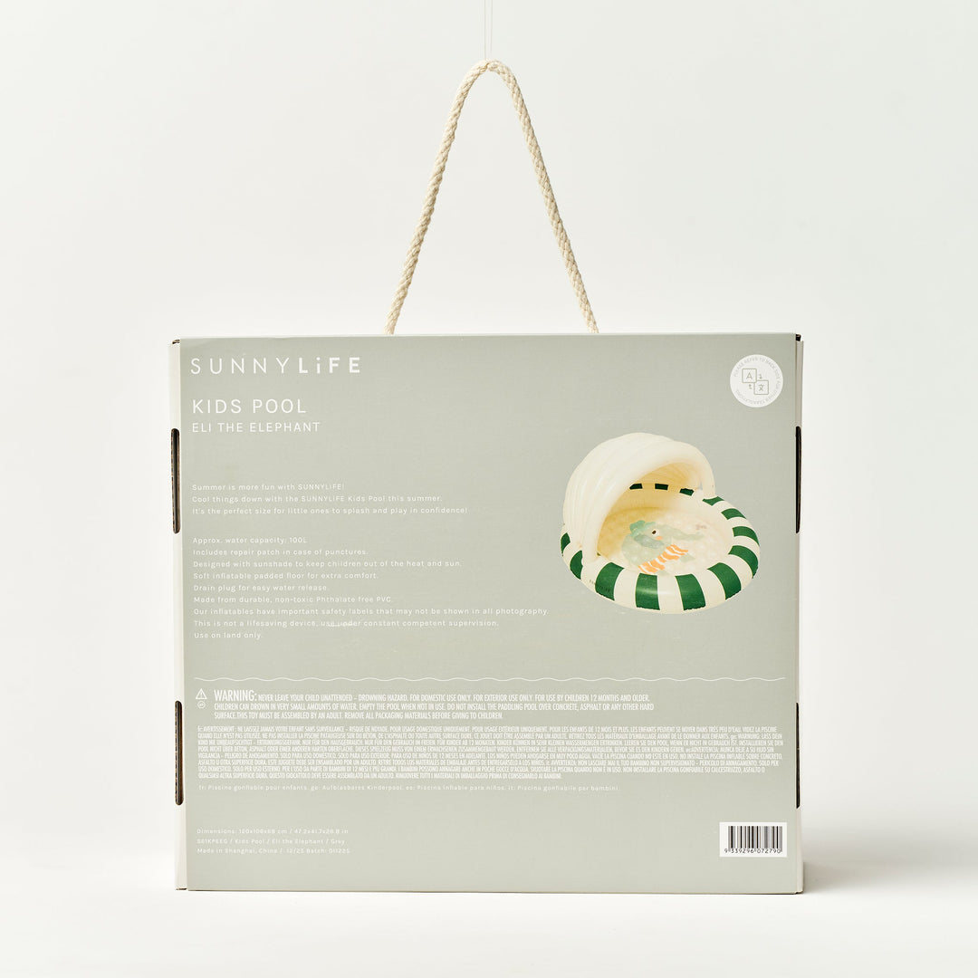 SUNNYLiFE pripučiamas baseinas – ELI THE ELEPHANT GREY - Summer Boutique - S61KPEEG