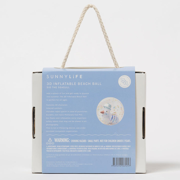 SUNNYLiFE pripučiamas paplūdimio kamuolys – SID THE SEAGULL BLUE STRIPE - Summer Boutique - S51BBSSB