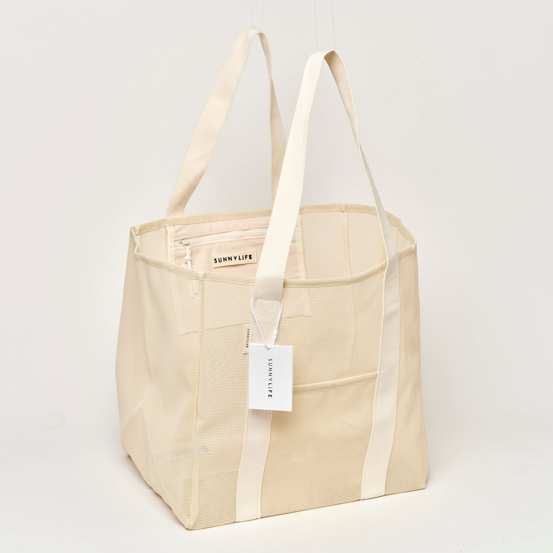 SUNNYLiFE tinklinis paplūdimio krepšys – OYSTER CREAM - Summer Boutique - S61MBBOC