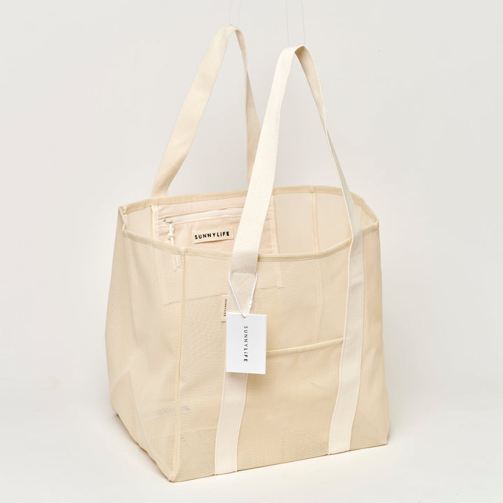SUNNYLiFE tinklinis paplūdimio krepšys – OYSTER CREAM - Summer Boutique - S61MBBOC