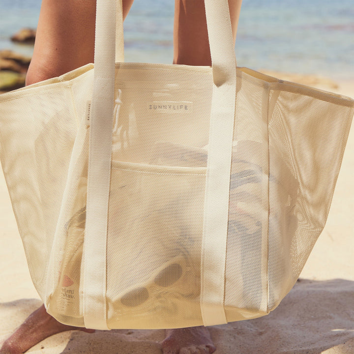 SUNNYLiFE tinklinis paplūdimio krepšys – OYSTER CREAM - Summer Boutique - S61MBBOC