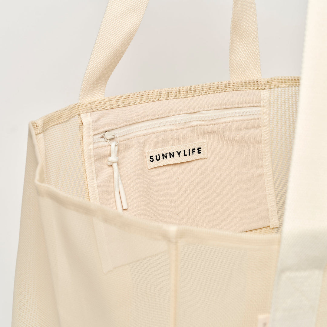 SUNNYLiFE tinklinis paplūdimio krepšys – OYSTER CREAM - Summer Boutique - S61MBBOC