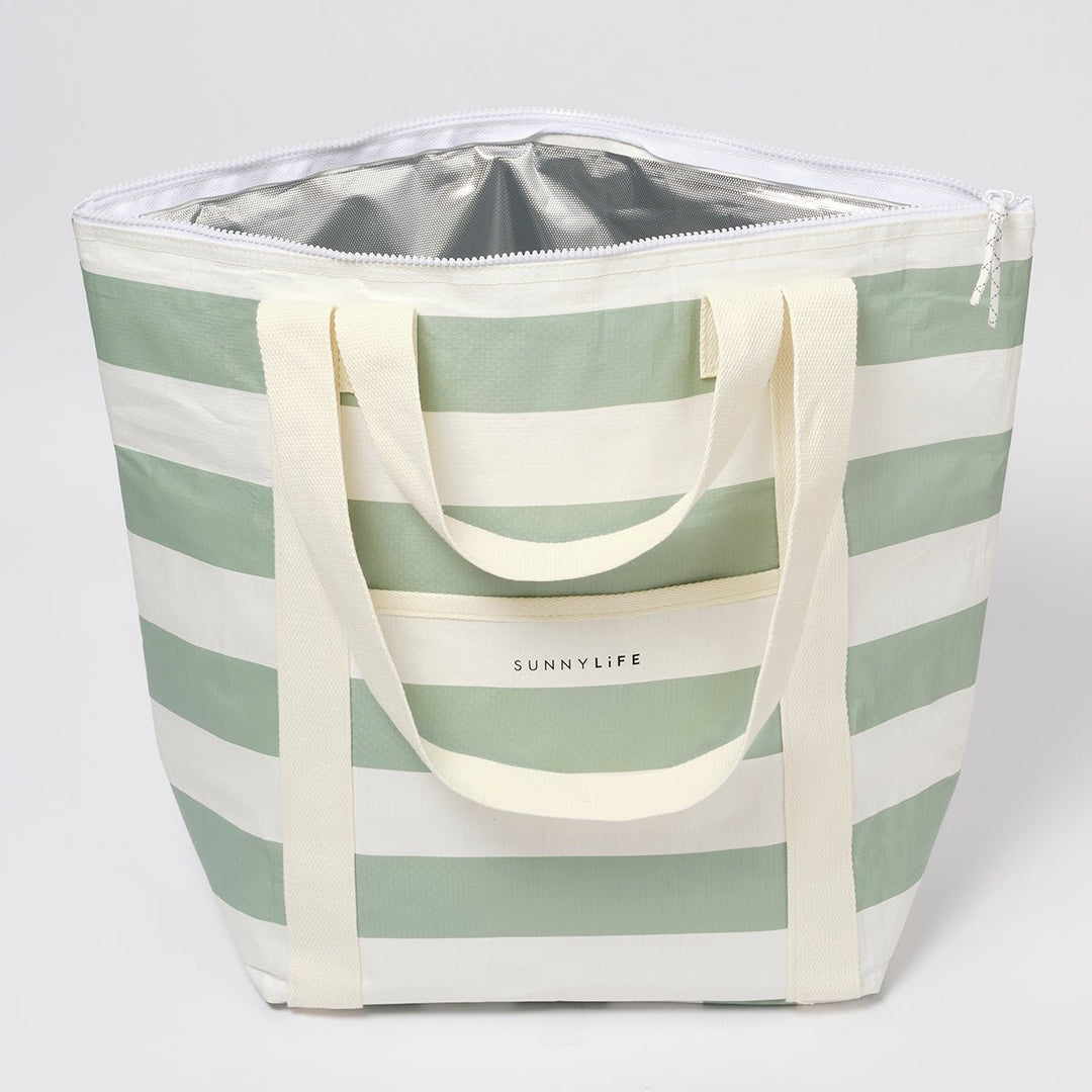 SUNNYLiFE Tote šaltkrepšis – LA PALMA SAGE STRIPE - Summer Boutique - S51NCTWS