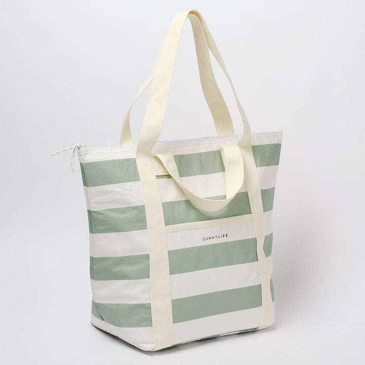 SUNNYLiFE Tote šaltkrepšis – LA PALMA SAGE STRIPE - Summer Boutique - S51NCTWS
